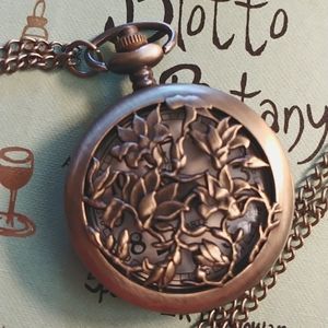 Floral cut out pocket watch